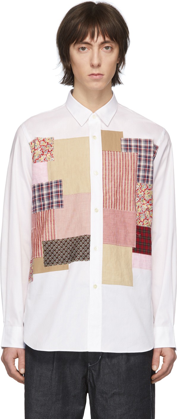 Junya Watanabe White Multi Fabric Mix Shirt