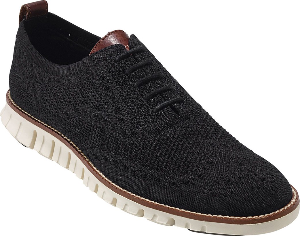 Cole Haan Men's ZeroGrand Knit Wing-Tip Oxford, Black