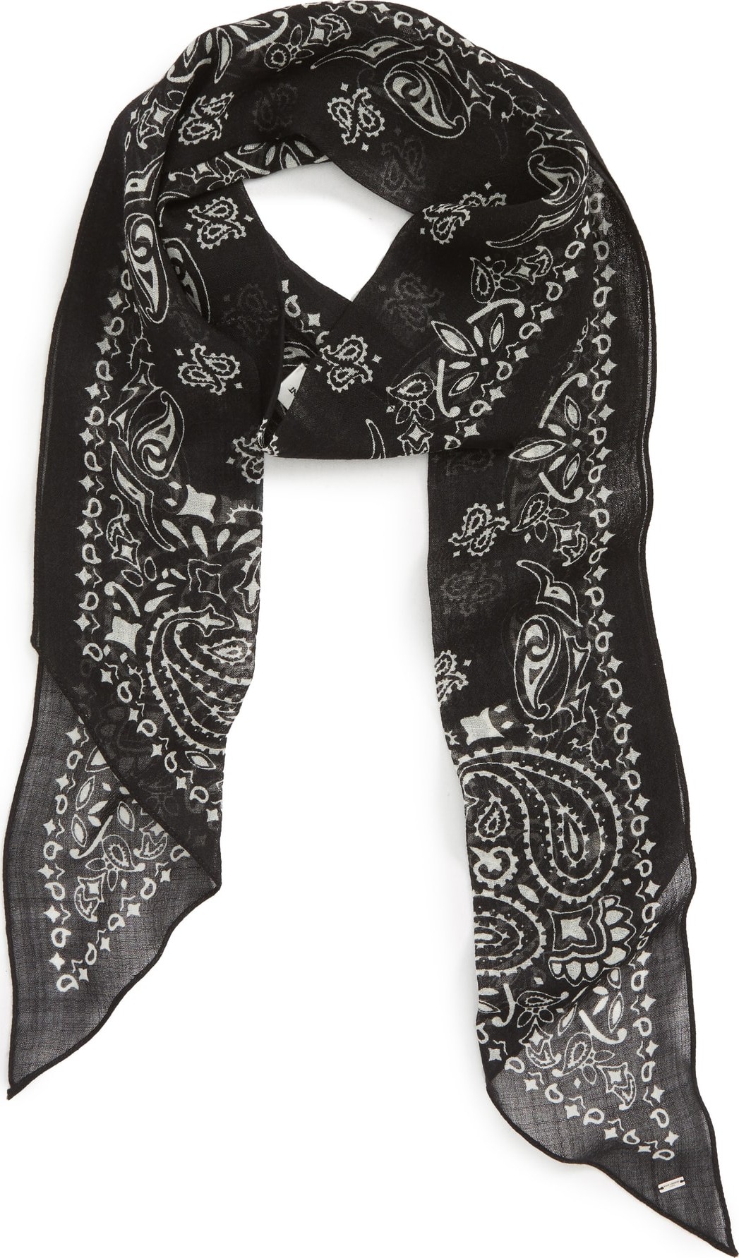 Saint Laurent Bandana Lavallire Skinny Wool Scarf