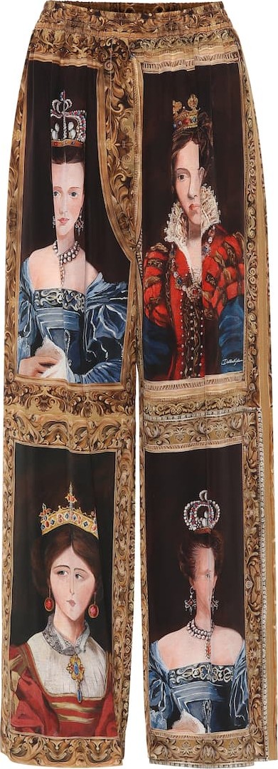 Dolce & Gabbana Printed silk pants