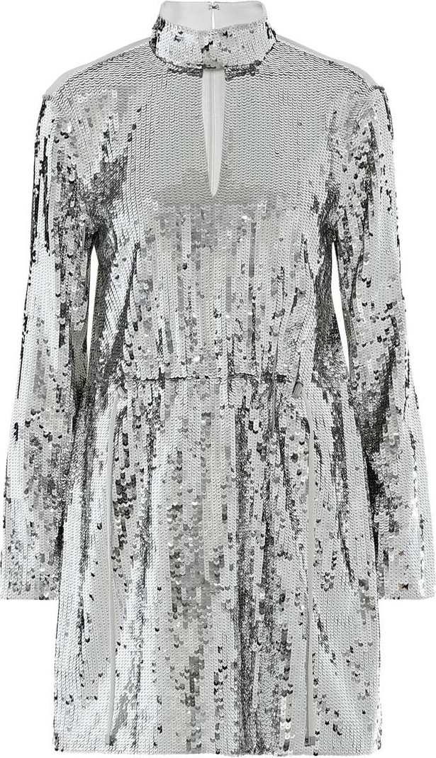 Tibi Avril sequined cotton-twill dress