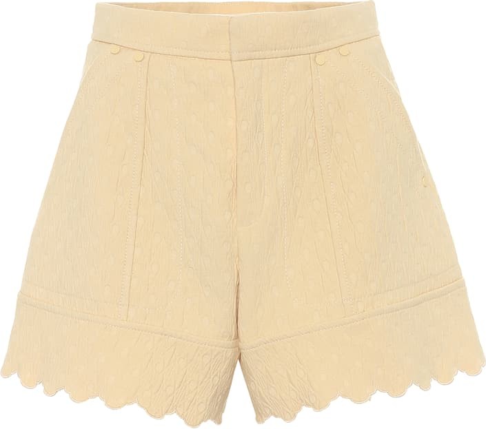 Chloe Quilted cotton jacquard shorts