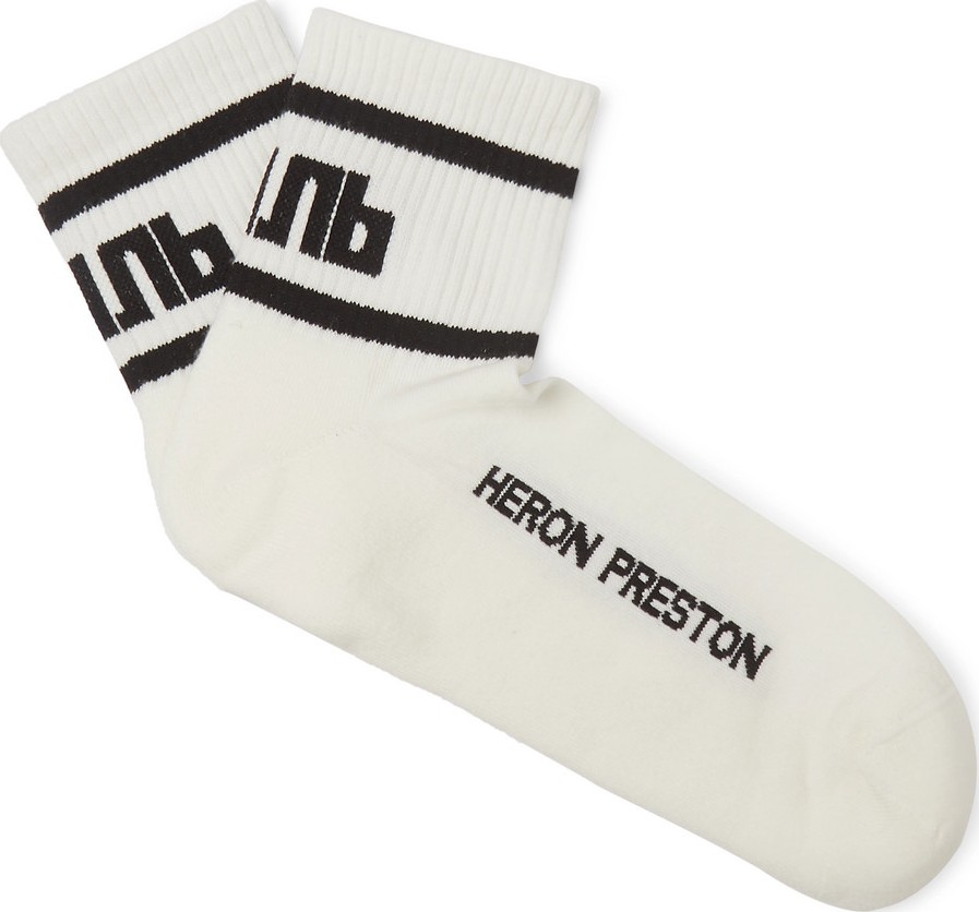 Heron Preston Logo-Intarsia Stretch Cotton-Blend Socks
