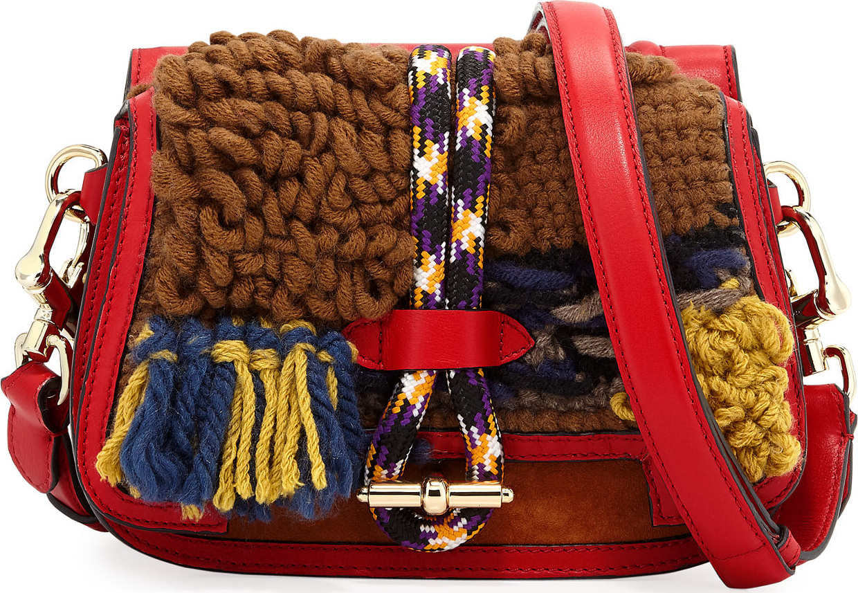 Carven Knitted Colorblock Double-Sided Saddle Bag