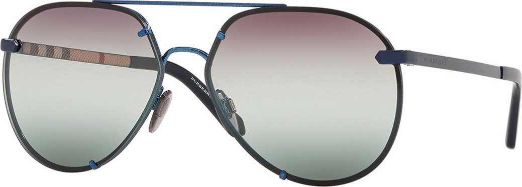 Burberry London England Mirrored Metal Aviator Sunglasses