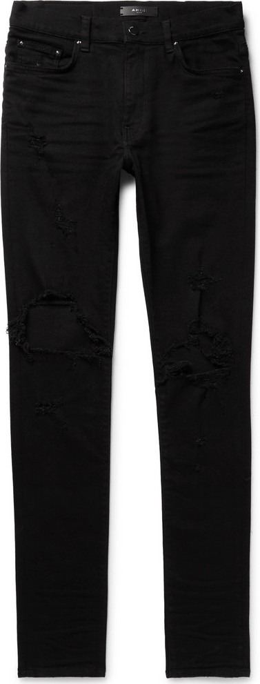 Amiri Thrasher Skinny-Fit Distressed Stretch-Denim Jeans