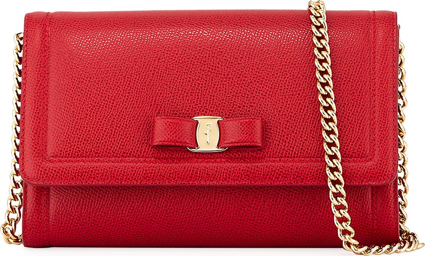 Salvatore Ferragamo Miss Vara Mini Crossbody Clutch Bag, Red