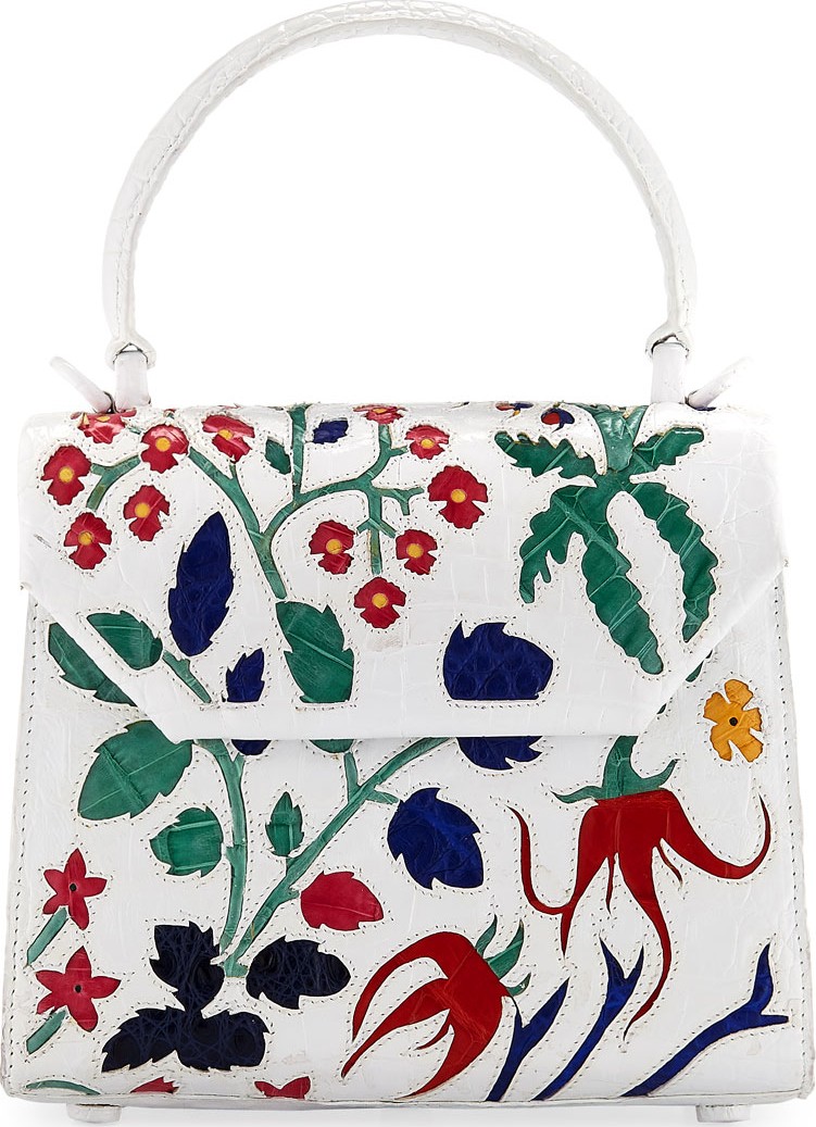 Nancy Gonzalez Mini Floral Lily Crocodile Crossbody Bag