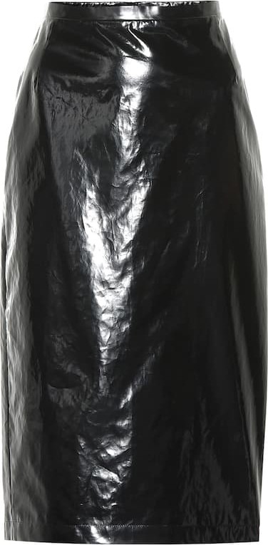 N°21 Lacquered cotton pencil skirt