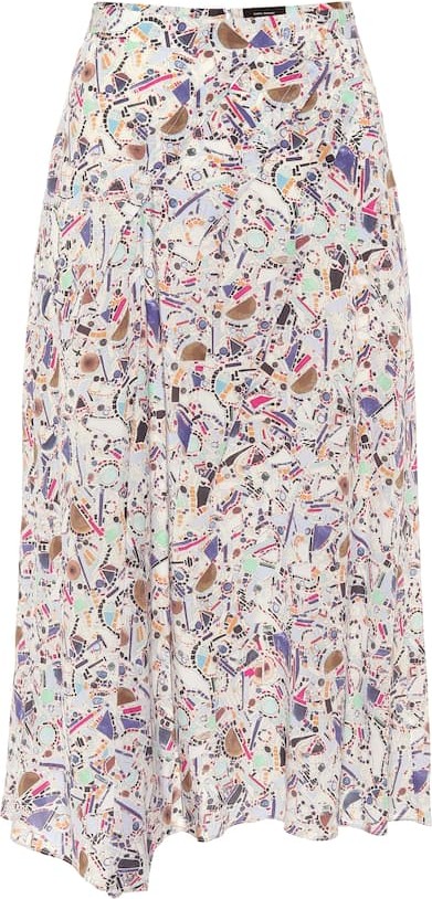 Isabel Marant Cacia printed stretch-silk midi skirt