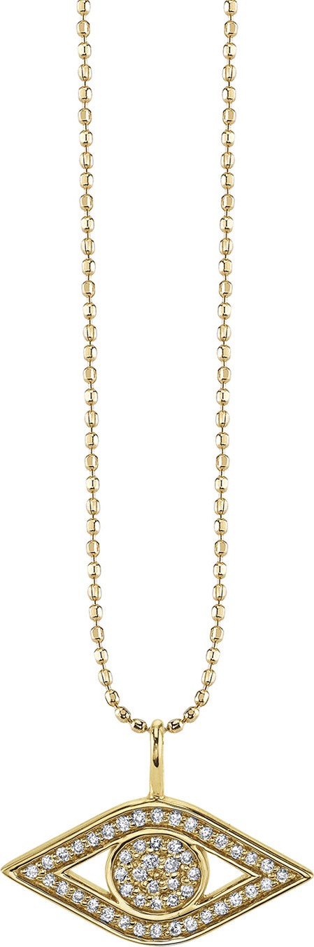 Sydney Evan Small Pave Diamond Pure Evil Eye Necklace