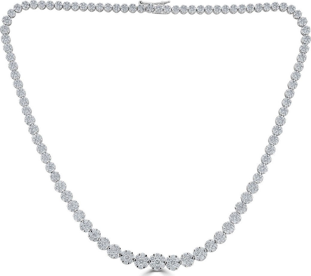 ZYDO 18k Mosaic Graduating Diamond Necklace, 11.29tcw