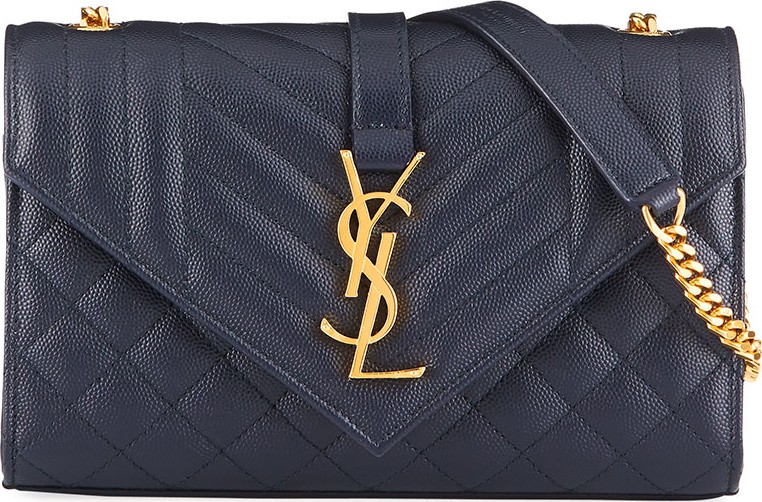 Saint Laurent Monogram YSL Envelope Small Chain Shoulder Bag - Golden Hardware