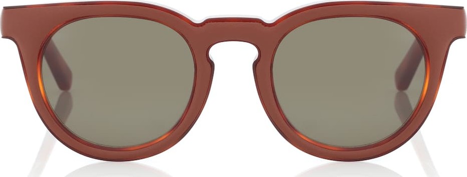 LOEWE Leather-trimmed square sunglasses