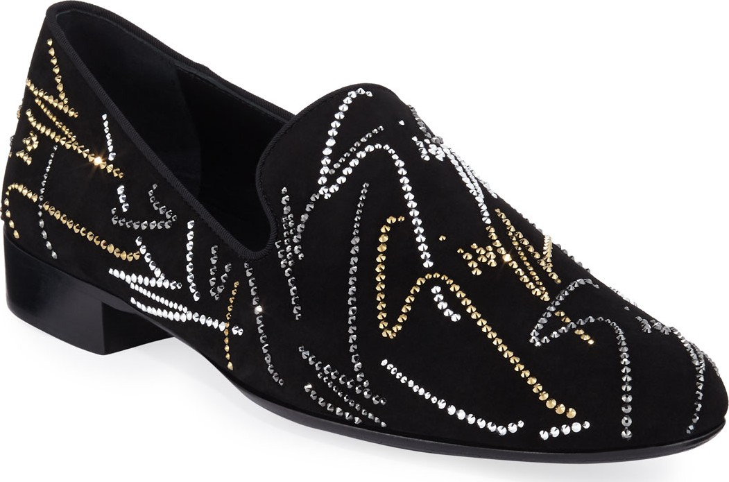 Giuseppe Zanotti Men's Crystal Evening Slip On Shoes