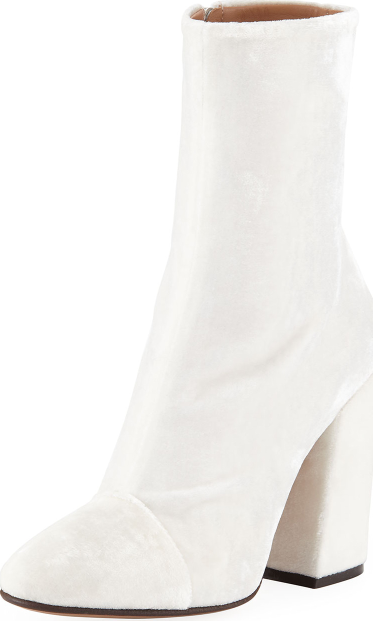 Dries Van Noten Chunky-Heel Velvet Booties