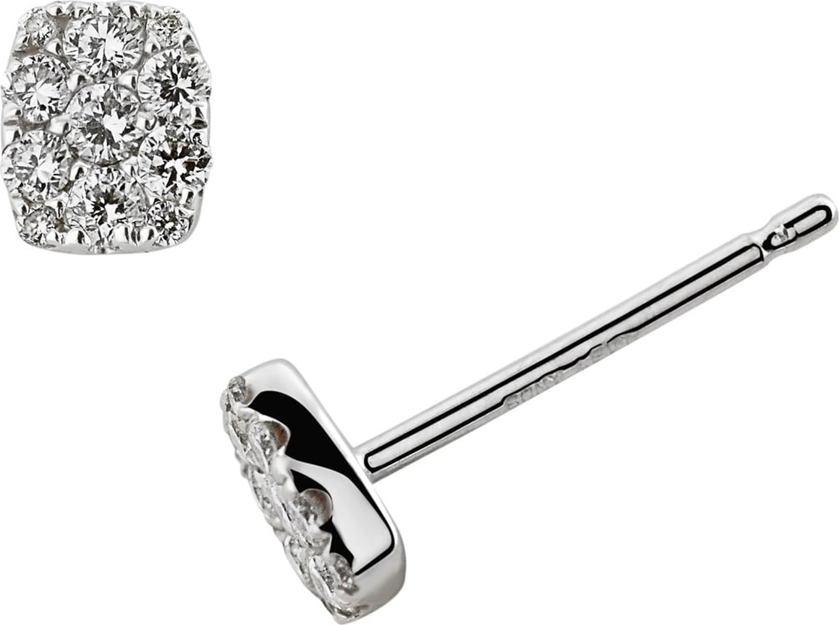 Bony Levy Mika Mini Rectangle Pavé Diamond Stud Earrings