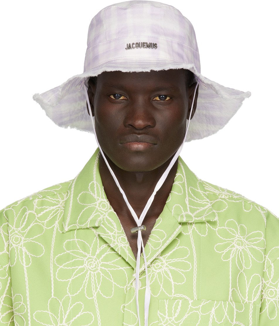 Jacquemus Purple & White 'Le Bob Artichaut' Bucket Hat