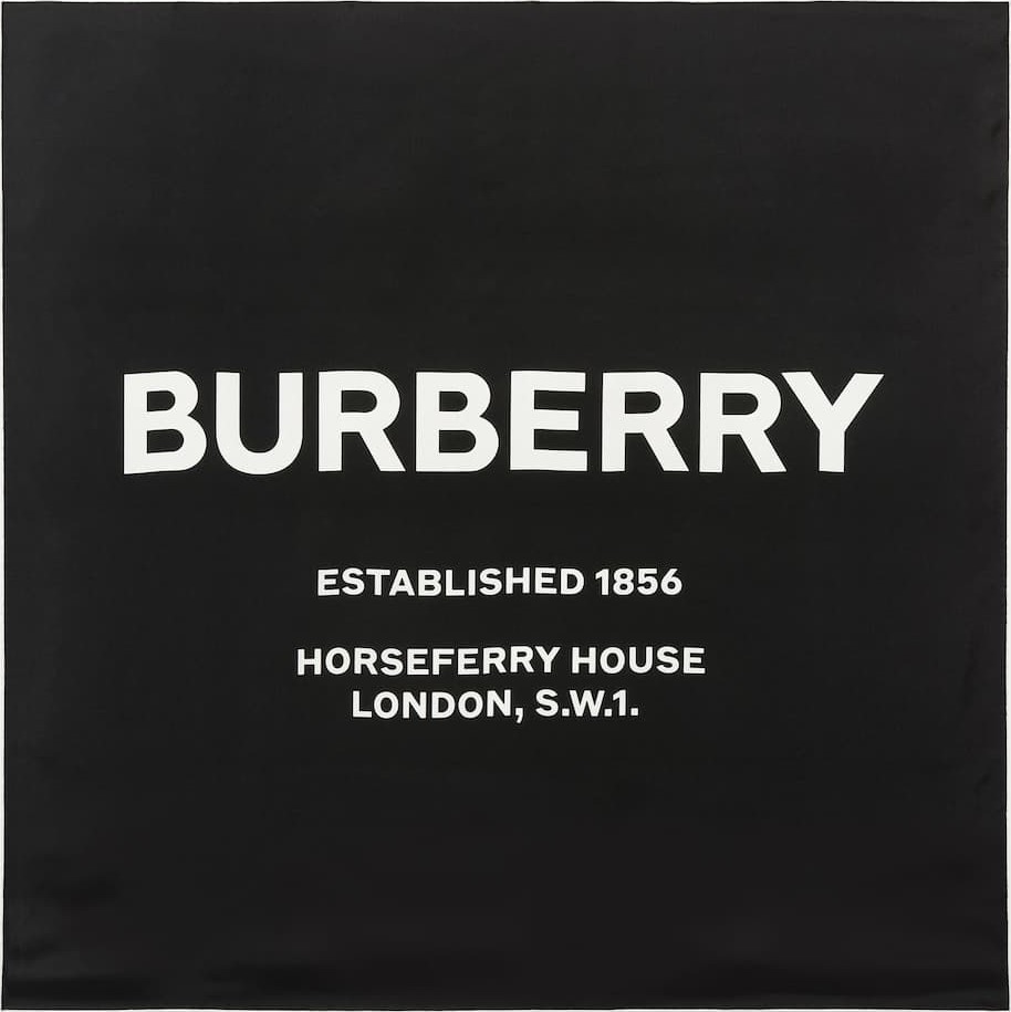 Burberry London England Printed silk scarf
