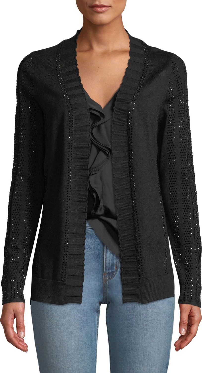 KOBI HALPERIN Leyla Sequin Embellished Merino-Wool Cardigan