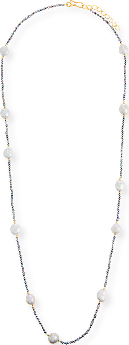 Dina Mackney 18k Baroque Pearl Station Necklace