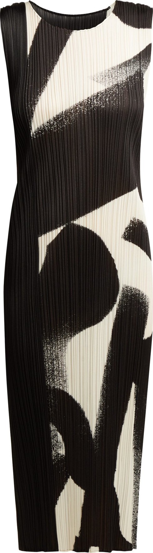 Pleats Please By Issey Miyake Monochrome pleated dress