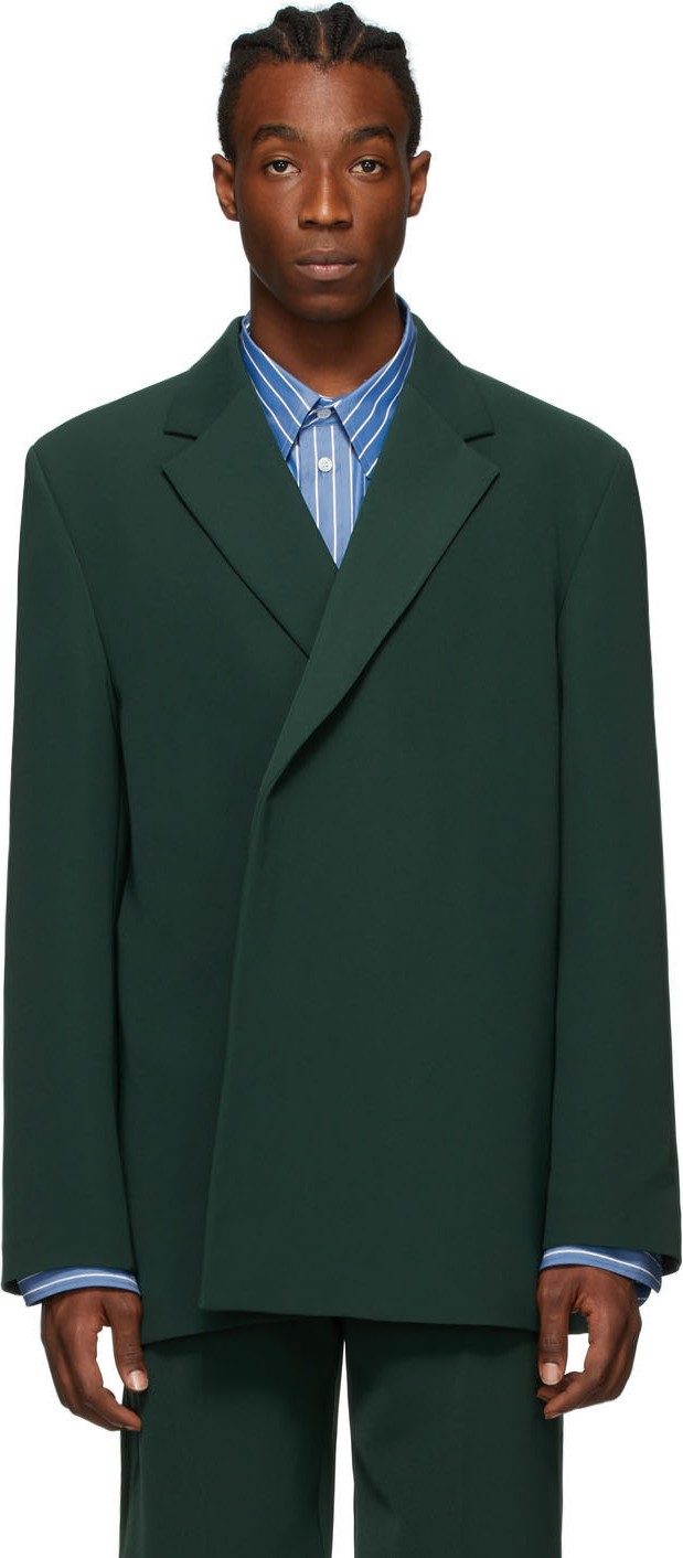 Balenciaga Green Shifted Blazer