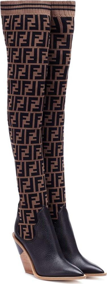 Fendi Stretch knit over-the-knee boots