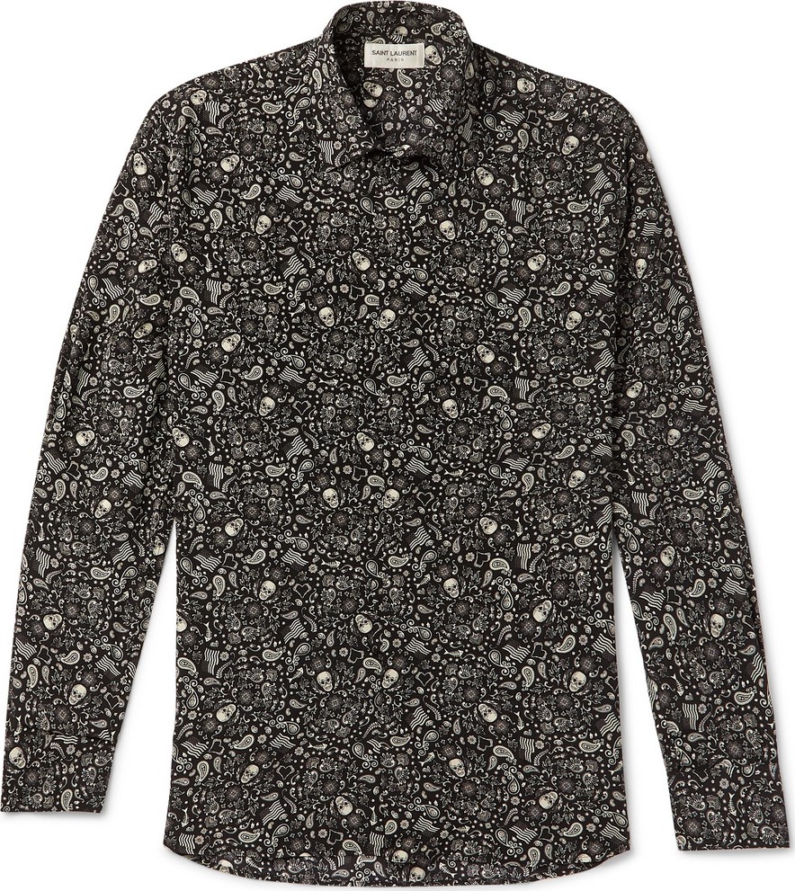 Saint Laurent Printed Silk Crepe De Chine Shirt