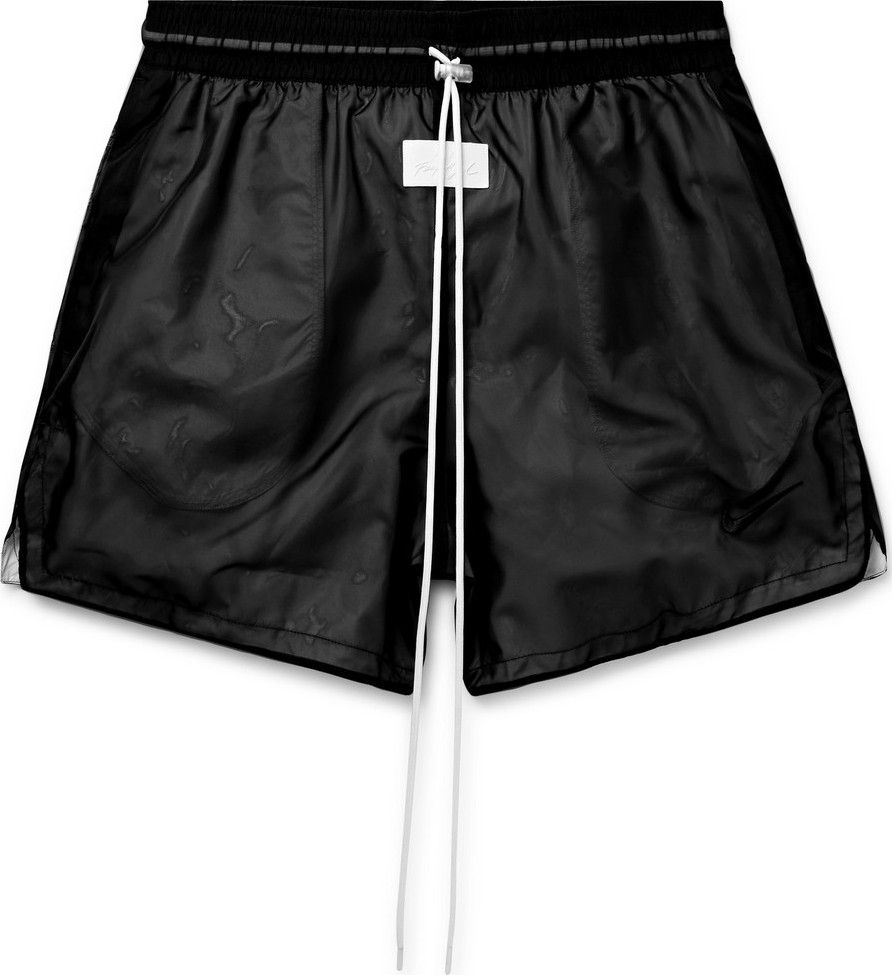 Nike + Fear of God Wide-Leg Mesh Drawstring Shorts