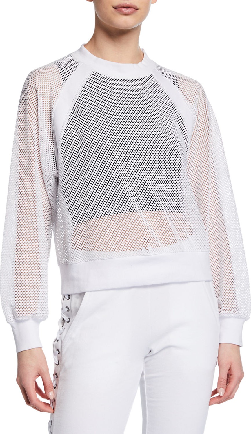Blanc Noir Irie Cropped Mesh Sweatshirt