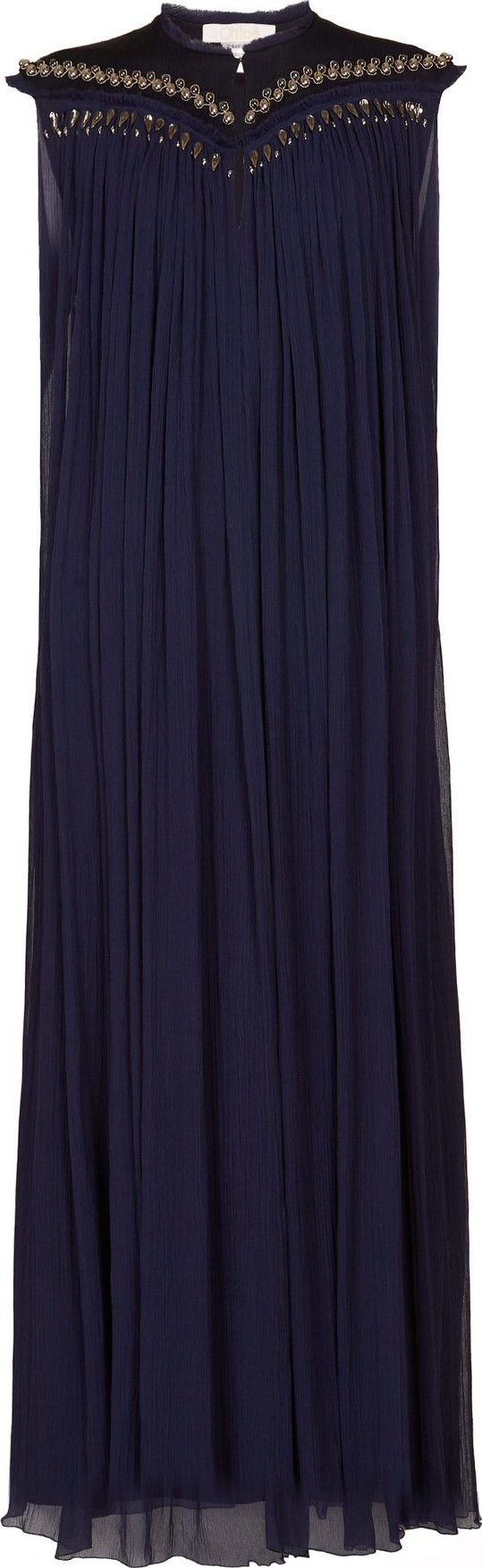 Chloe Embellished-bodice silk-crepon gown