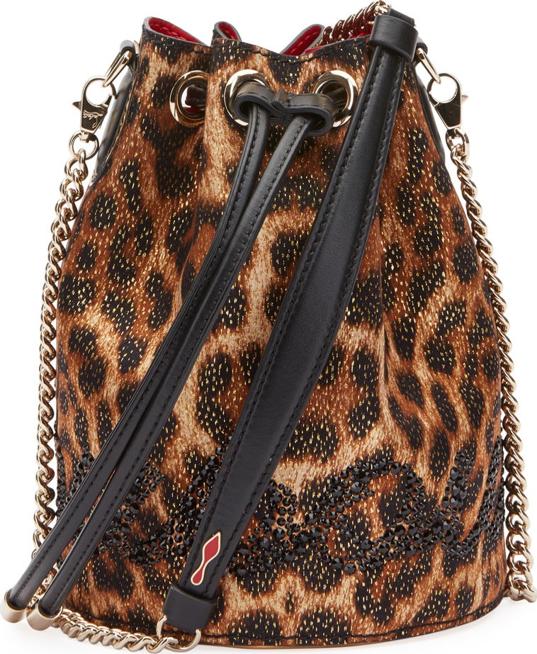Christian Louboutin Marie Jane Leopard-Print Bucket Bag