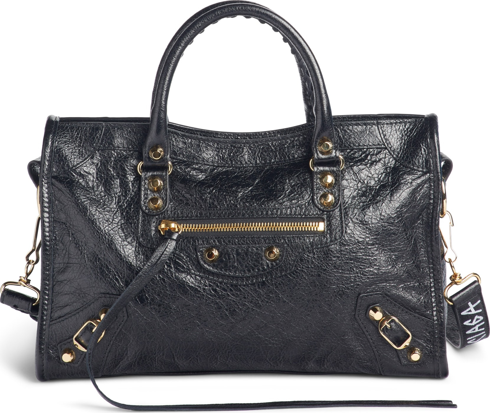 Balenciaga Arena Classic City Leather Tote with Graffiti Strap