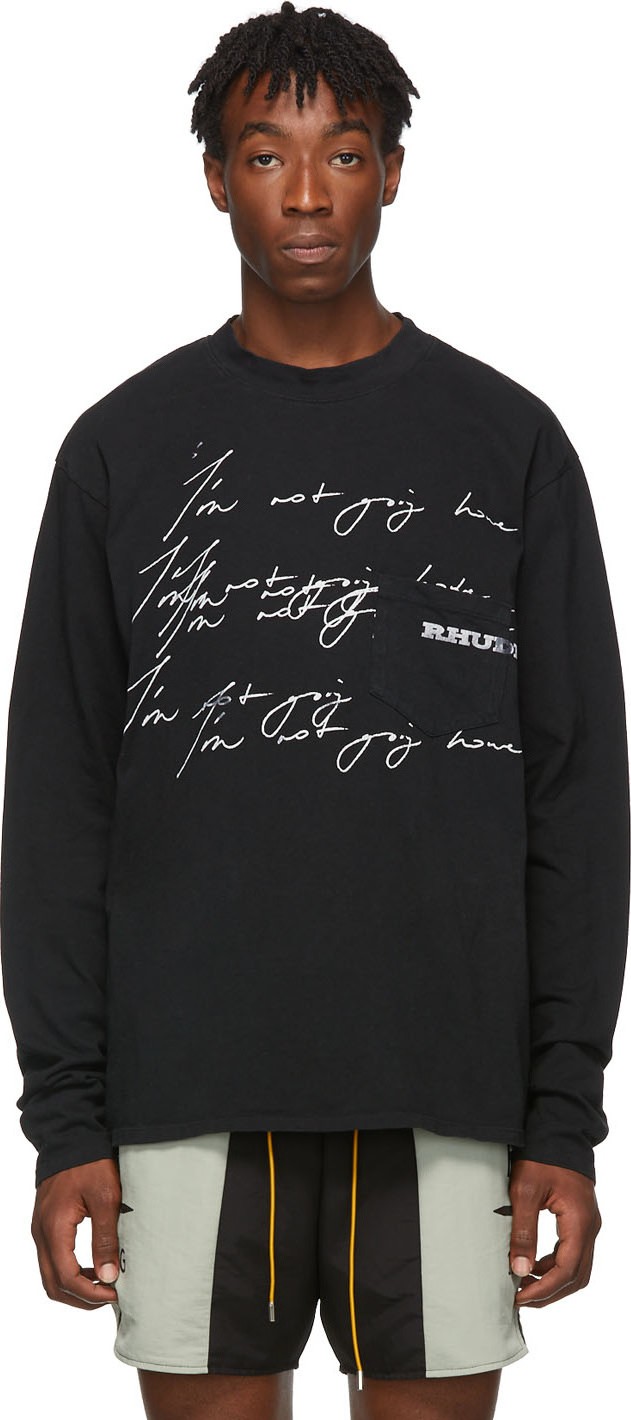 RHUDE SSENSE Exclusive Black Soho House Edition 'I'm Not Going Home' T-Shirt