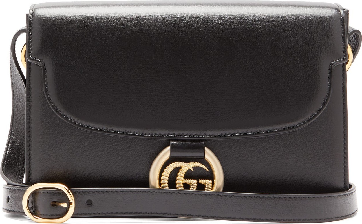 Gucci GG-ring leather shoulder bag