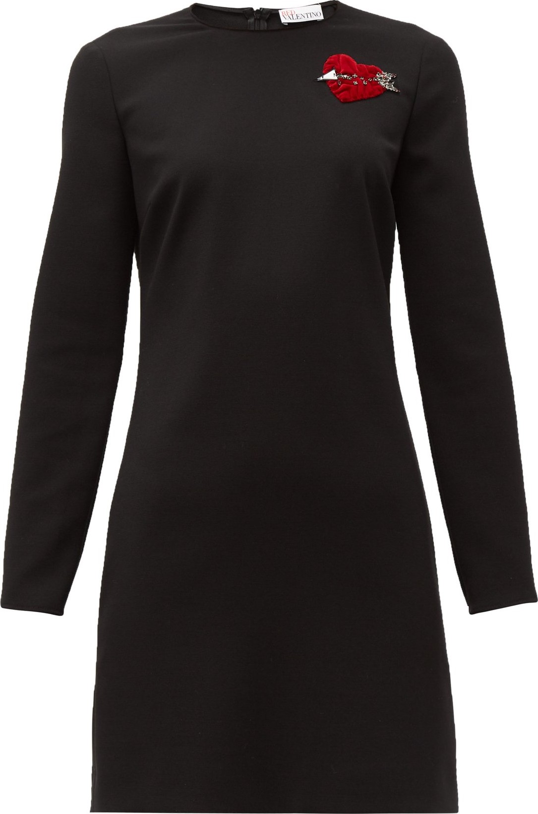 RED Valentino Velvet-heart crepe mini dress