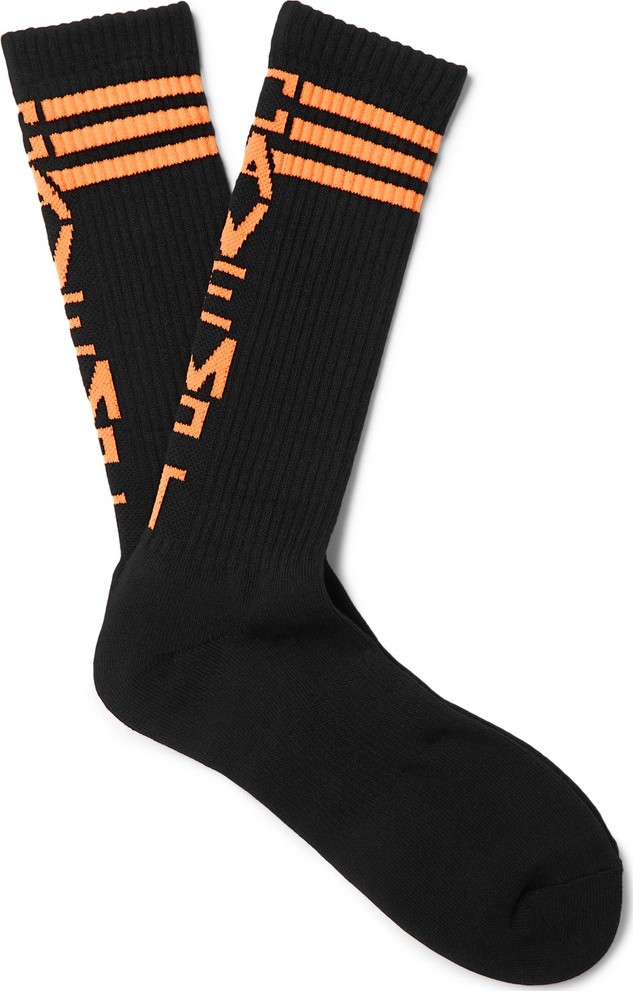 Cav Empt Logo-Intarsia Stretch Cotton-Blend Socks
