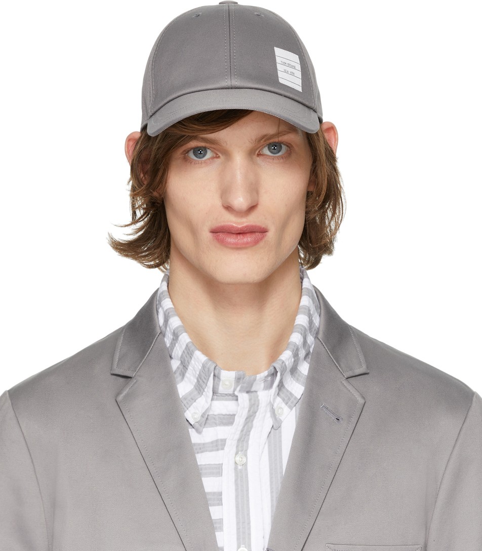 Thom Browne Grey Classic Baseball Cap