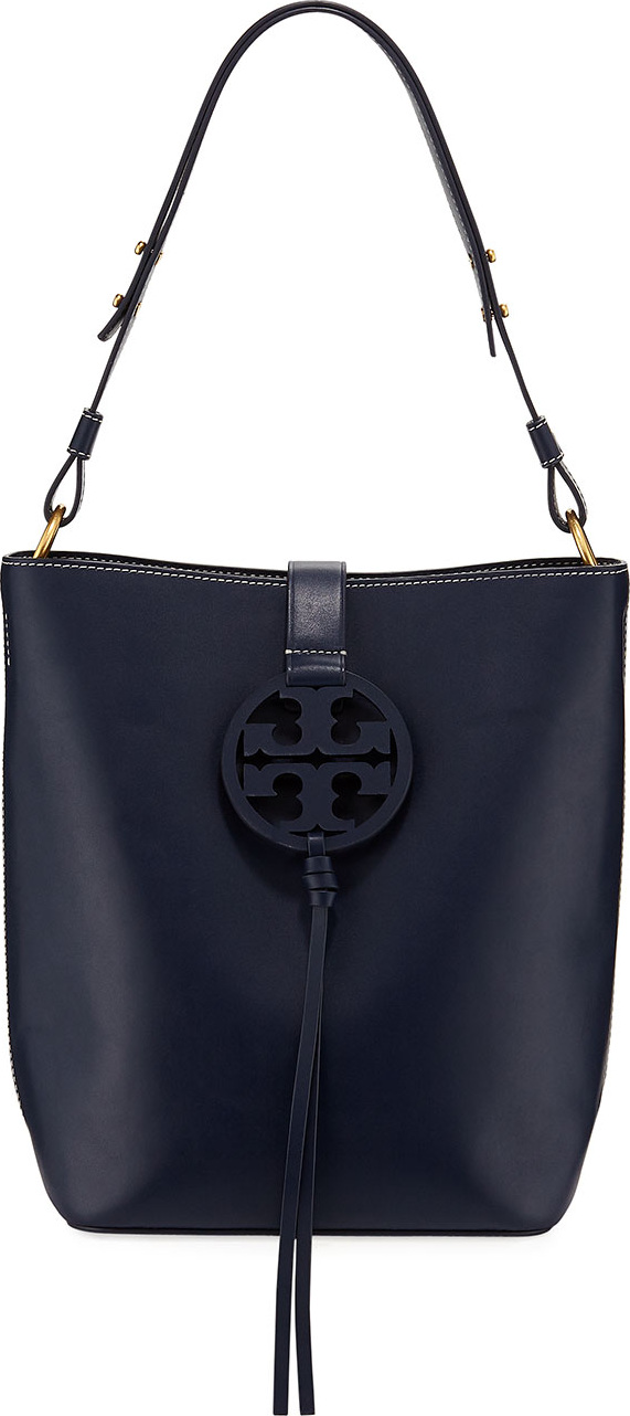Tory Burch Miller Smooth Leather Tassel-Tab Shoulder Hobo Bag