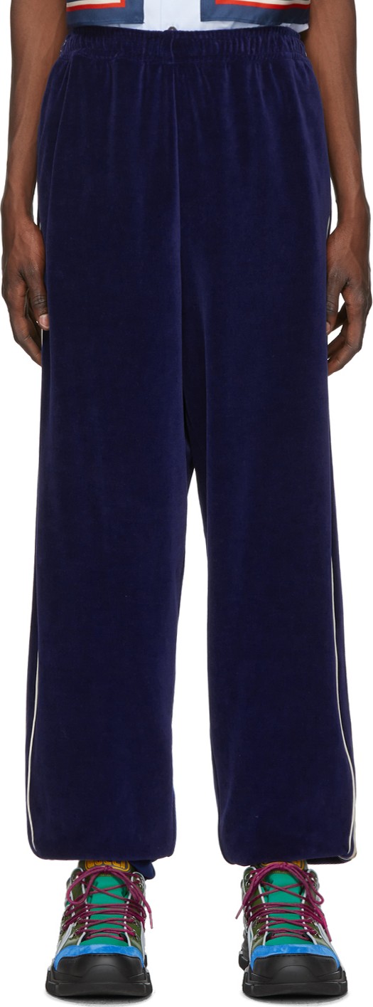 Gucci Blue Loose Chenille Lounge Pants
