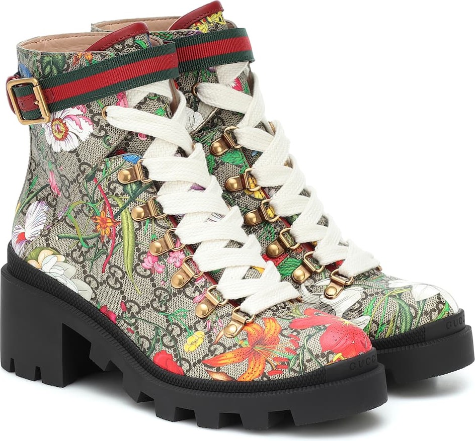 Gucci GG Flora ankle boots