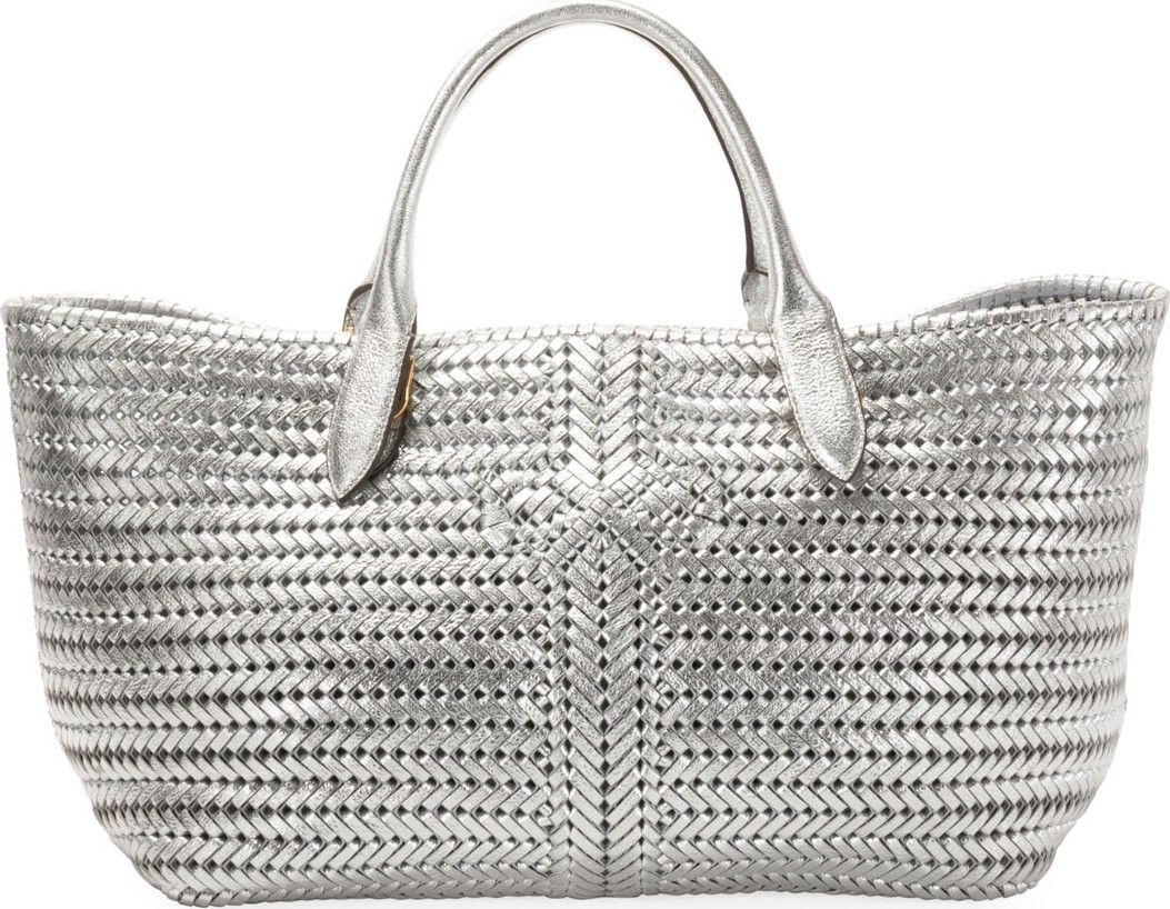 Anya Hindmarch The Neeson Woven Metallic Leather Tote Bag