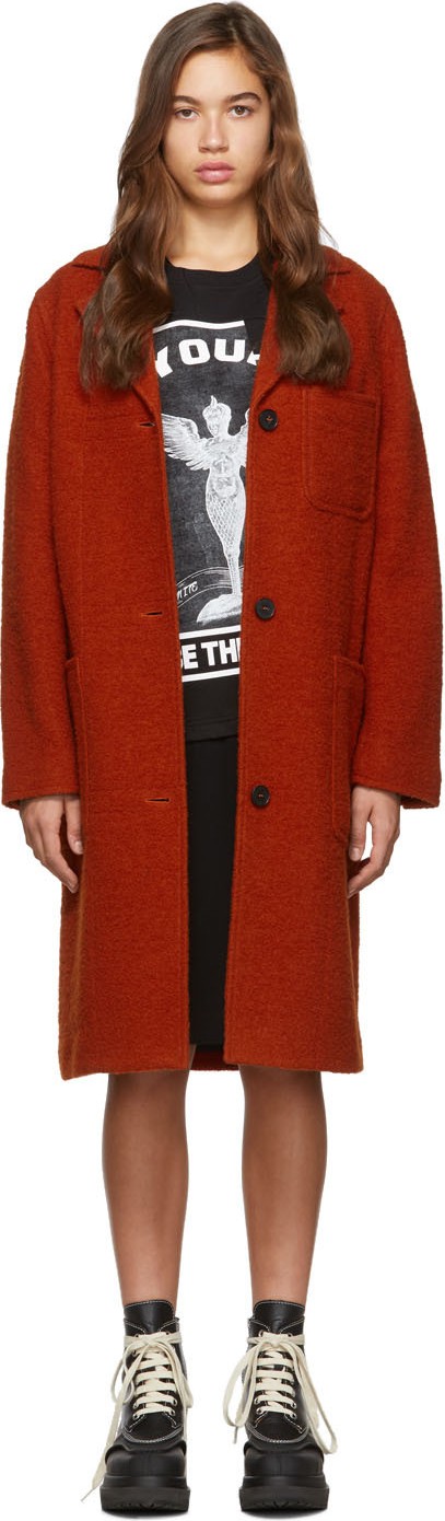 McQ - Alexander McQueen Orange Pocket Caban Coat