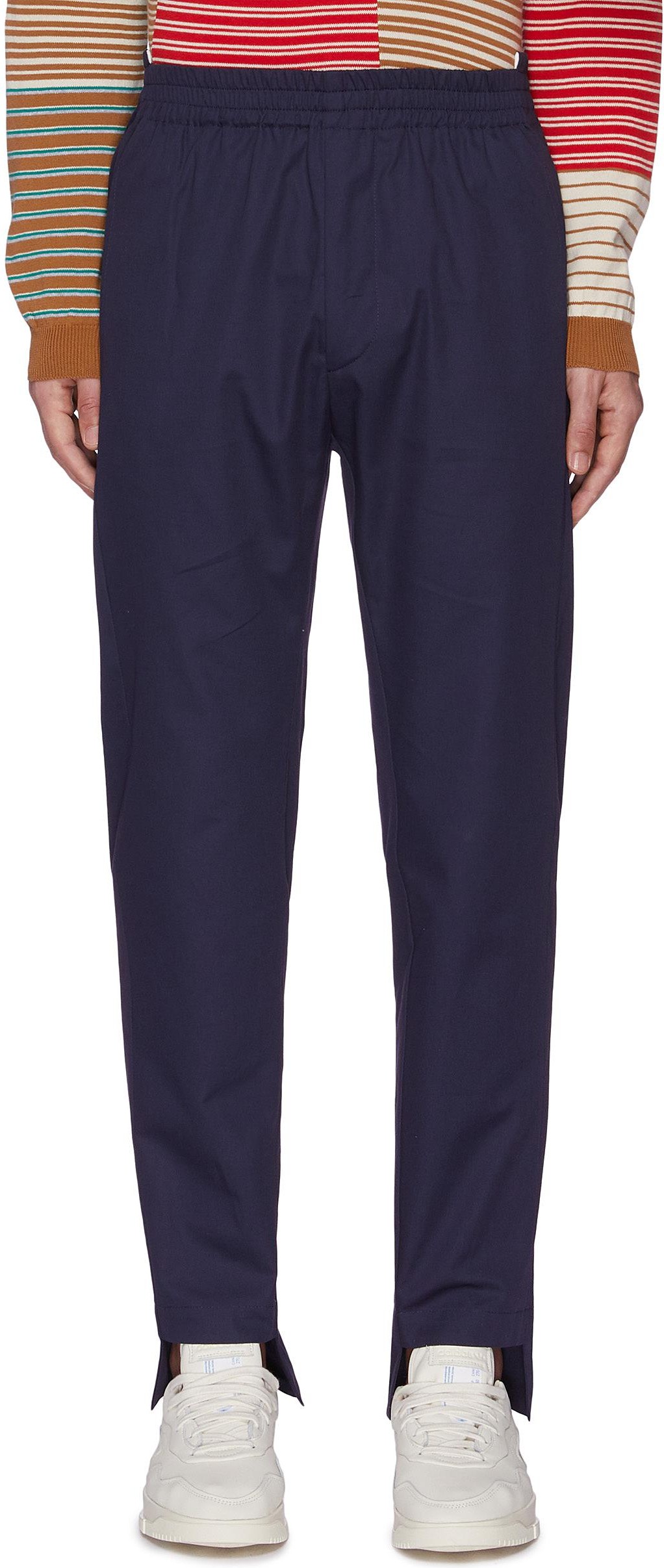 Maison Flaneur High-Low Leg Jogger Pants