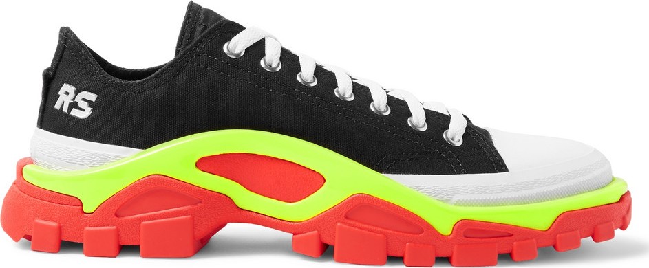 Raf Simons + adidas Originals Detroit Runner Rubber-Trimmed Canvas Sneakers
