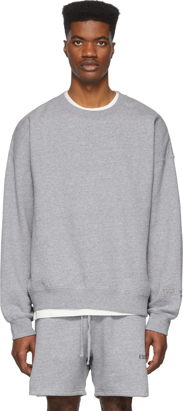 Essentials Grey Reflective Pullover Sweatshirt