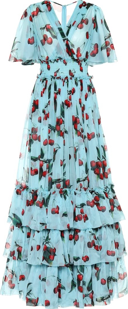 Dolce & Gabbana Exclusive to Mytheresa – cherry printed silk gown