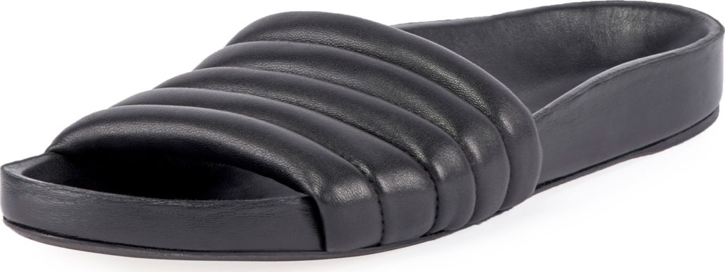 Isabel Marant Hellea Quilted Leather Pool Slide Sandals
