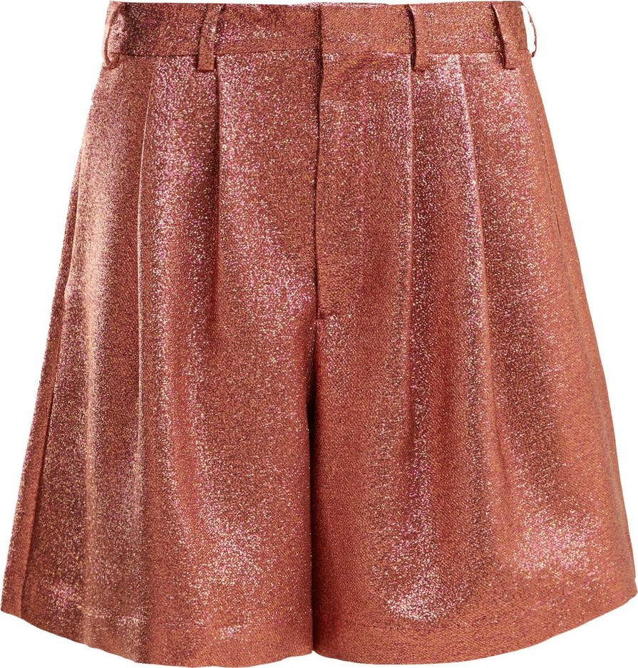 Raey Tinsel metallic silk-blend shorts
